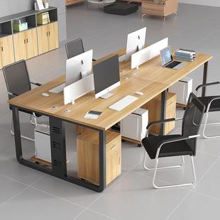 公司职员办公桌椅合现代简厂家直供组约双作人4人6人办公室员工位