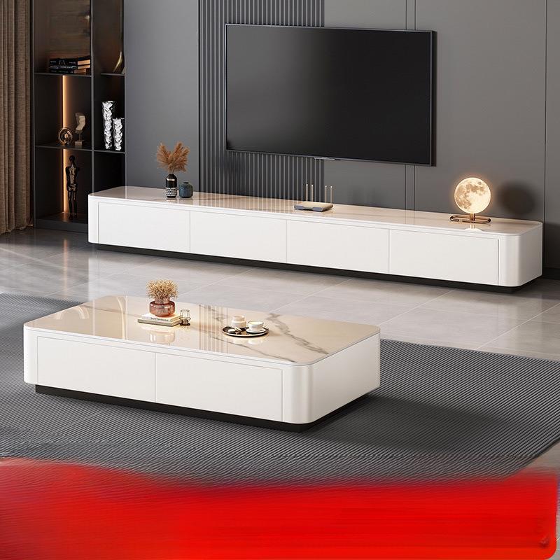 2轻025新款茶几客厅家RMB用落地小户型现代奢桌岩板茶电几视茶柜