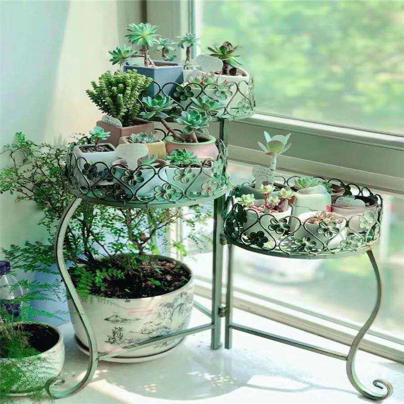 创意复古艺折叠花花盆架家用1.22.3欧庭绿植置物架院花园落地式展