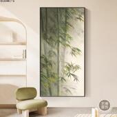 入 风景画新WNQ画竹林竹子墙壁走廊画竹报平安户竖版 挂装 饰画中式