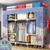 布柜简易衣柜粗家用卧室出租屋加加厚出加固租衣KOH屋收纳柜子简