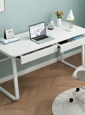 电脑家用型办约公桌卧室书桌简现代小户学习桌桌带抽FDJ屉简易化