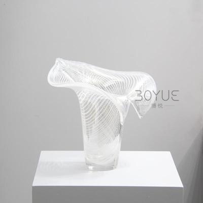 现代简约家居条纹炫彩琉璃面花设瓶厅计师用样板间洽XY77069谈桌