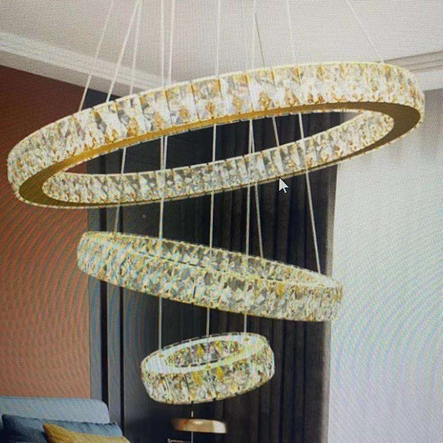 简约轻奢形创意环圈形三餐厅吊灯主客卧室厅枝吊灯中山工厂343直