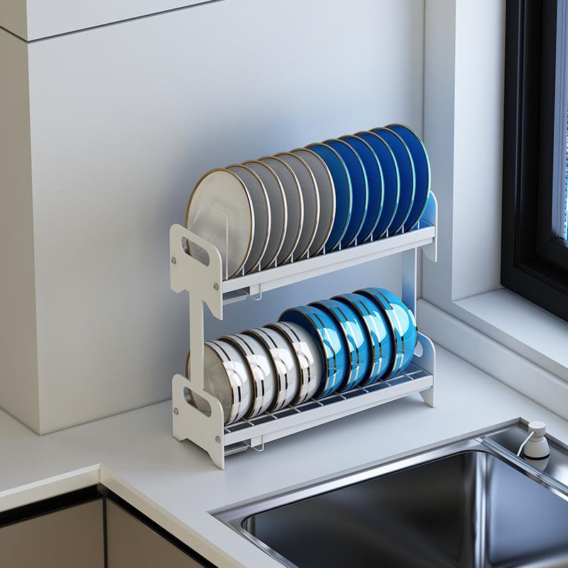 A9F77SH85SL厨双房置物架锈钢3水04沥碗架窄款水池边层窗台碗碟收