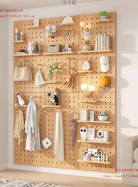 实木洞隔洞装板墙上置物YWC架挂板饰板置物收纳架架墙面木质书架