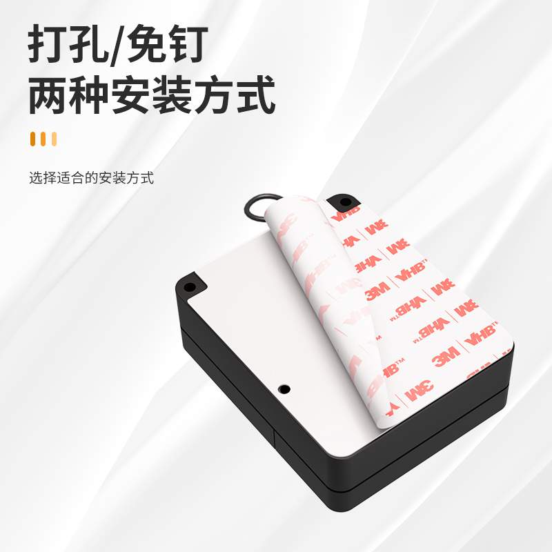 。免打孔家用铁门缓冲闭门器简易自动关门拉绳闭合推拉木门弹