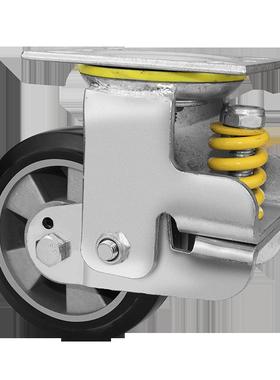 华镀锌减震簧4寸5寸6寸8寸弹减震万向JTN-BU10轮铸铁创铝芯避震轮