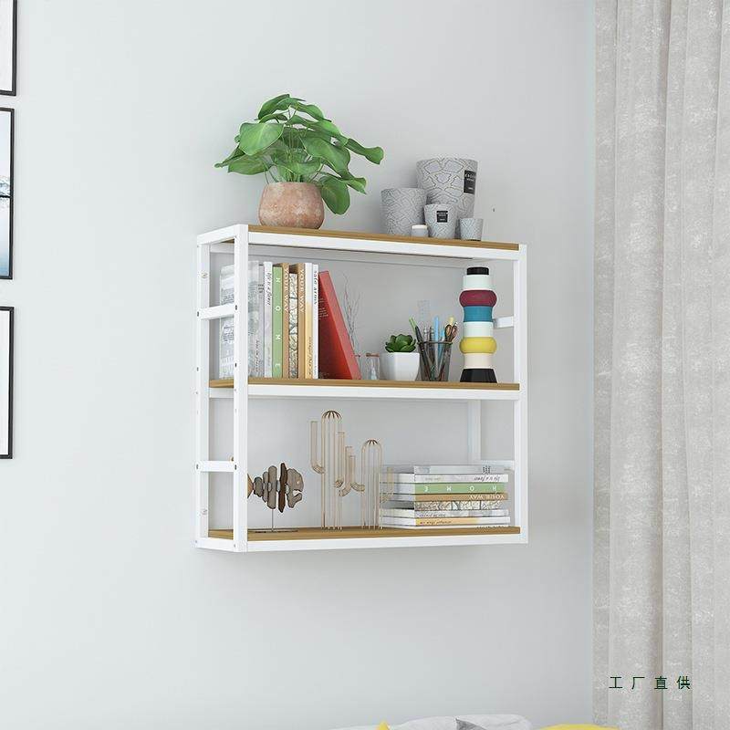 墙上置物架简客约厅壁铁艺挂书架酒家用架桌F96S67J9面装饰收纳架