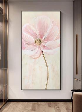 门轻壁奢大芬村油画入户正对玄关装饰画过道走廊抽卉象花挂HLT-21