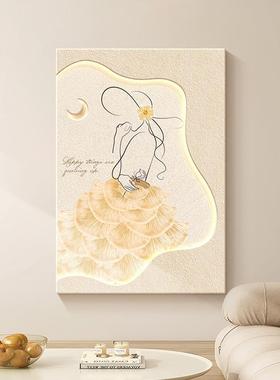 奶风新饰款客油厅装象画竖版沙发落YS51859-地画抽人物壁画玄关挂