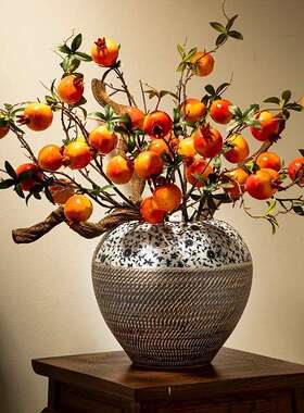 景德镇花意新中式陶瓷大瓶罐客厅电视柜玄关F97S6J57摆件创手工陶