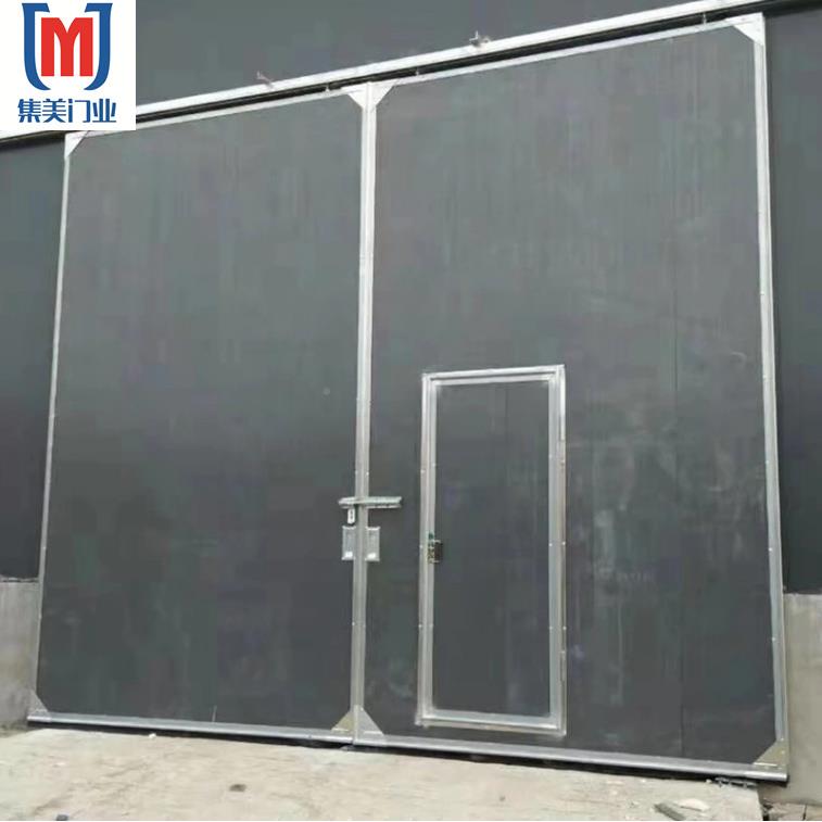 推拉门厂家现工业电动货746移钢制集装箱门重型平开手动平门
