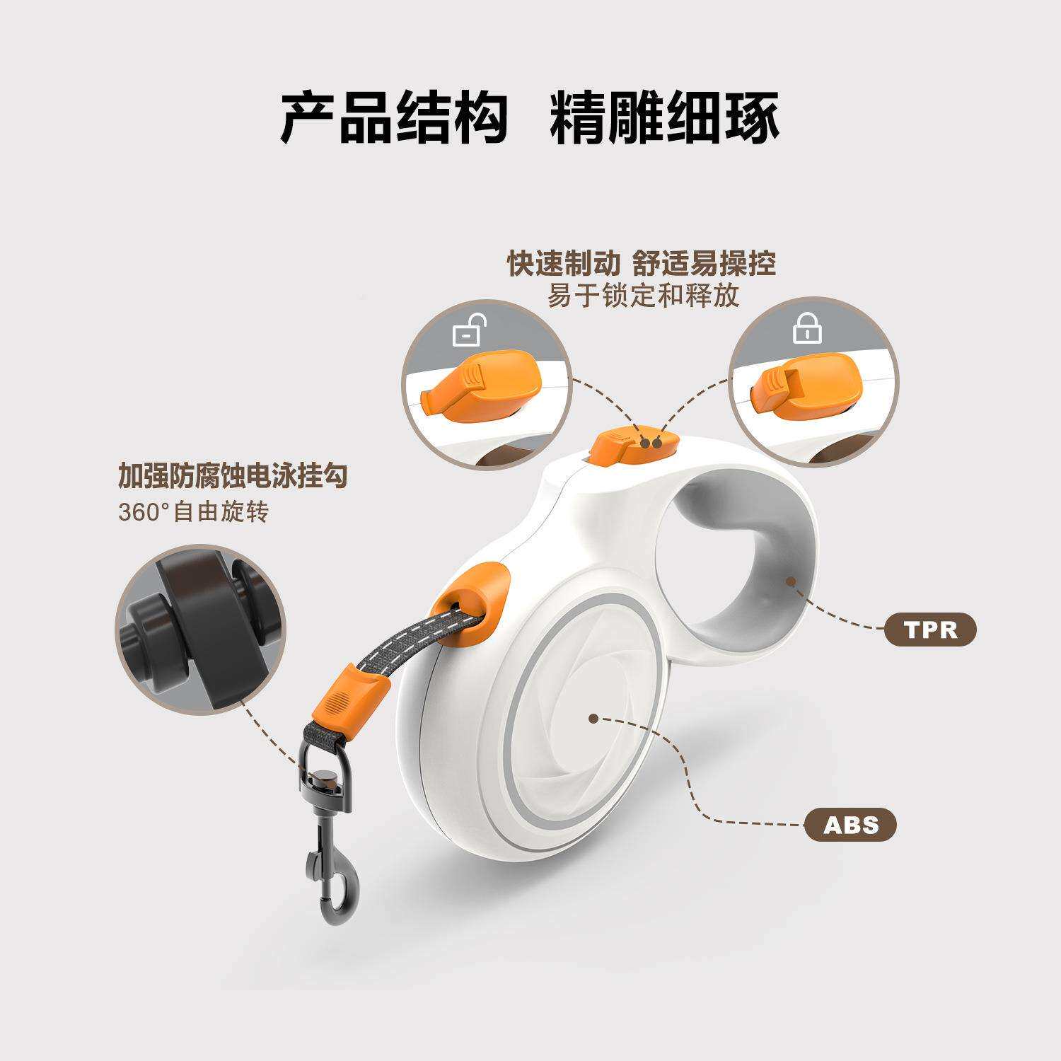 狗跨境款引绳宠物牵狗自动伸爆缩GDT牵引器猫咪外出牵引绳子遛狗