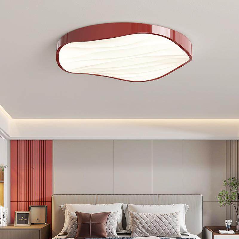 吸全光谱式奶油法风圆形波浪顶灯卧室E书房儿童LMS098房温馨护眼L