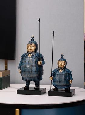 创意兵俑摆件装饰品办公室电视柜酒柜GDSF马桌纪面文创念艺术品工