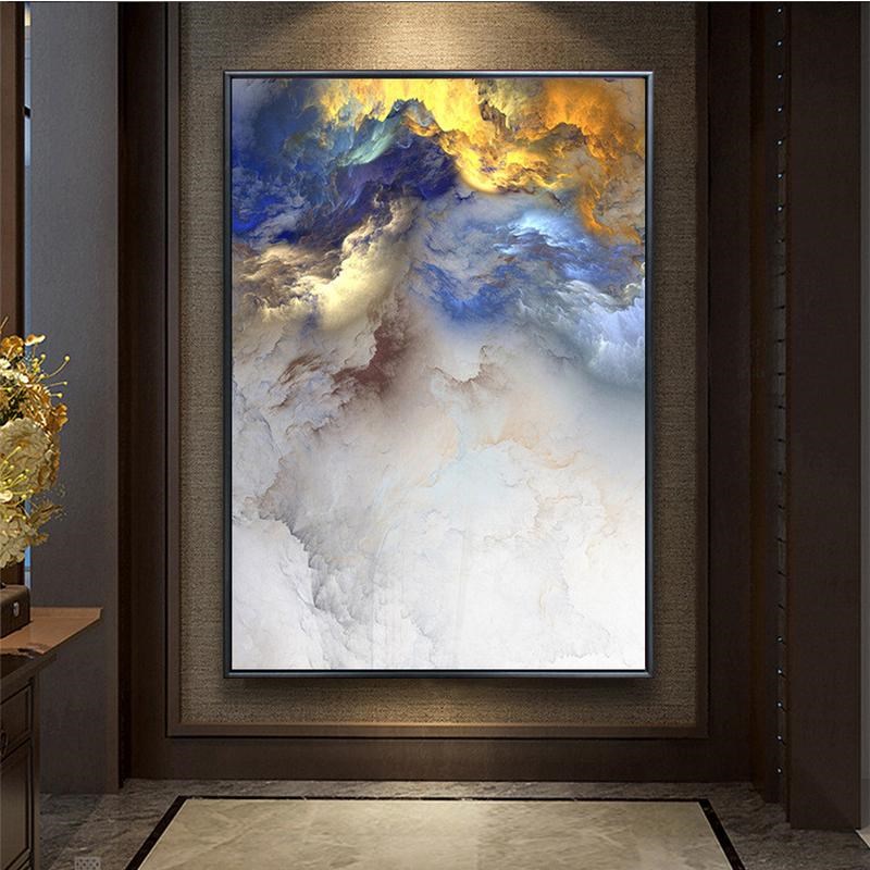 圣仕现代简约抽象玄关装饰画商业办公室壁画竖版过道走廊客厅挂画