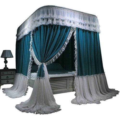 现货新款遮光挡风床幔家用欧式导轨蚊帐1.8m床2米u型轨道家用纹账