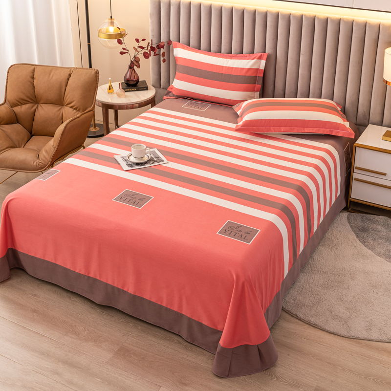 磨毛床单单件秋冬加厚保暖床品单双人宿舍简约全棉布被单子