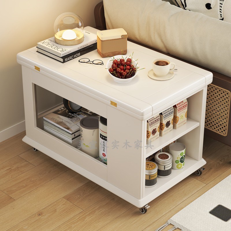 实木小推车茶几家用可折叠移动茶台茶桌小户型客厅多功能沙发茶几