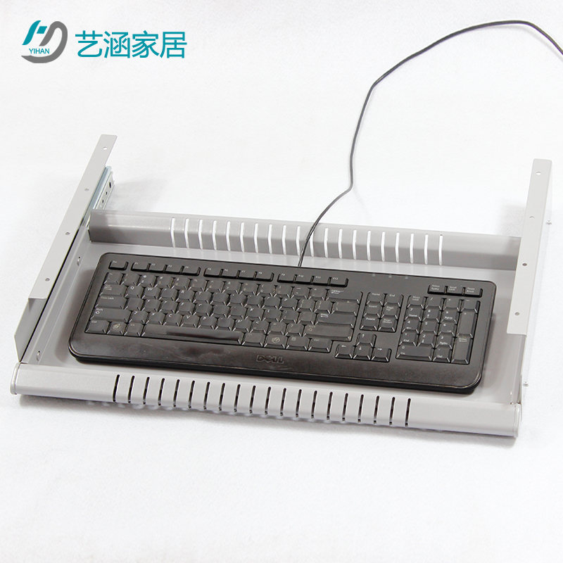 现货全钢制键盘架滚珠轨道电脑桌导y轨键盘托轨道配件滑轨办公收