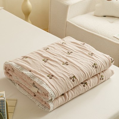 韩式泡芙被五层纱布盖毯夏被夏凉被春秋被空调被儿童毛巾被子