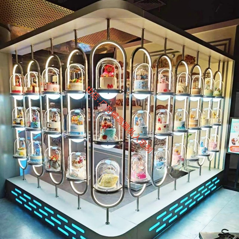 蛋糕模型展示架定制烘焙店橱窗发光星空球蛋糕罩亚克力玻璃展示罩