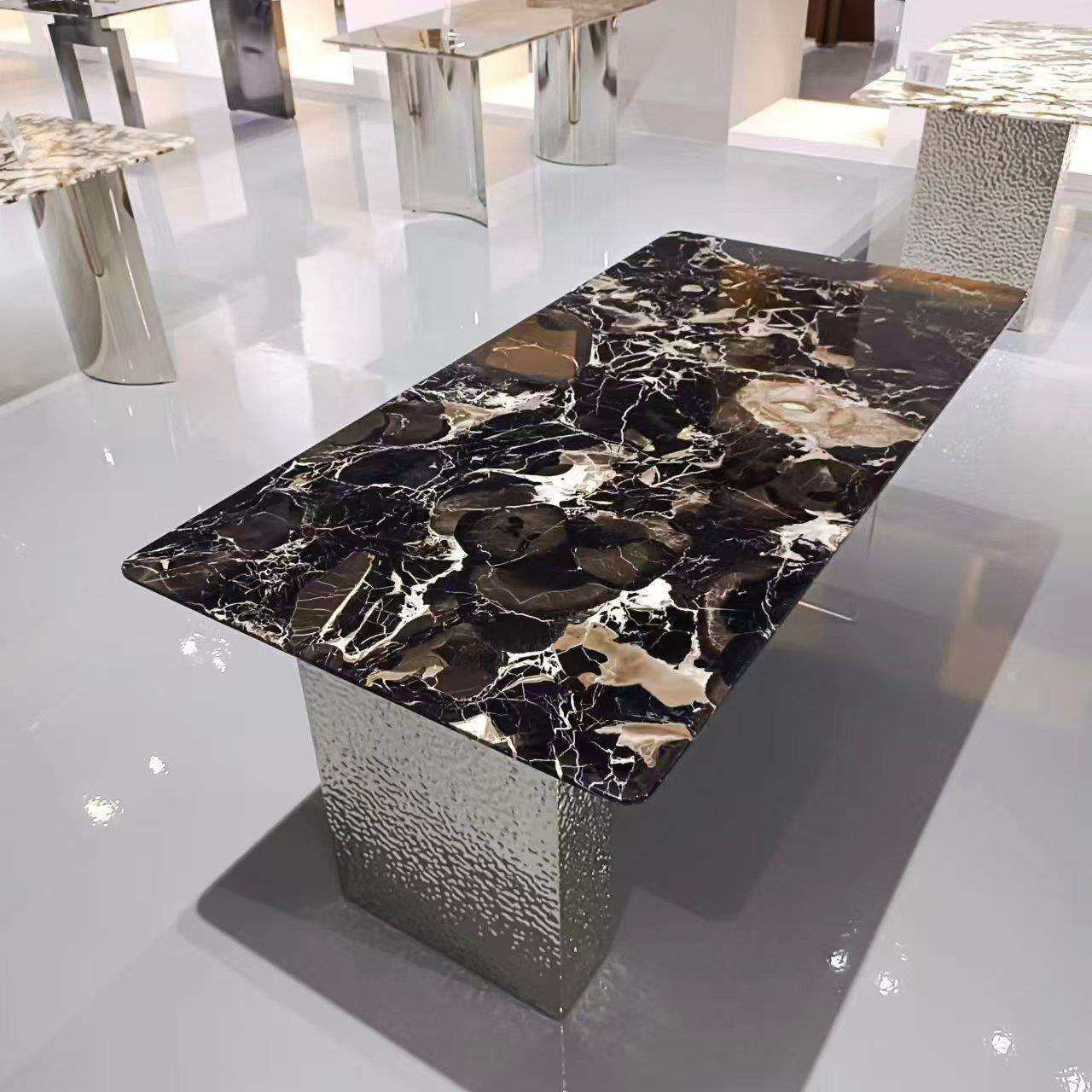 亚克力黑玫瑰卡里冰玉雪山飞狐蓝水晶天然奢石大理石餐桌餐台饭桌,3C数码配件,USB灯,淘宝优惠券,粉丝福利购,淘宝优惠卷