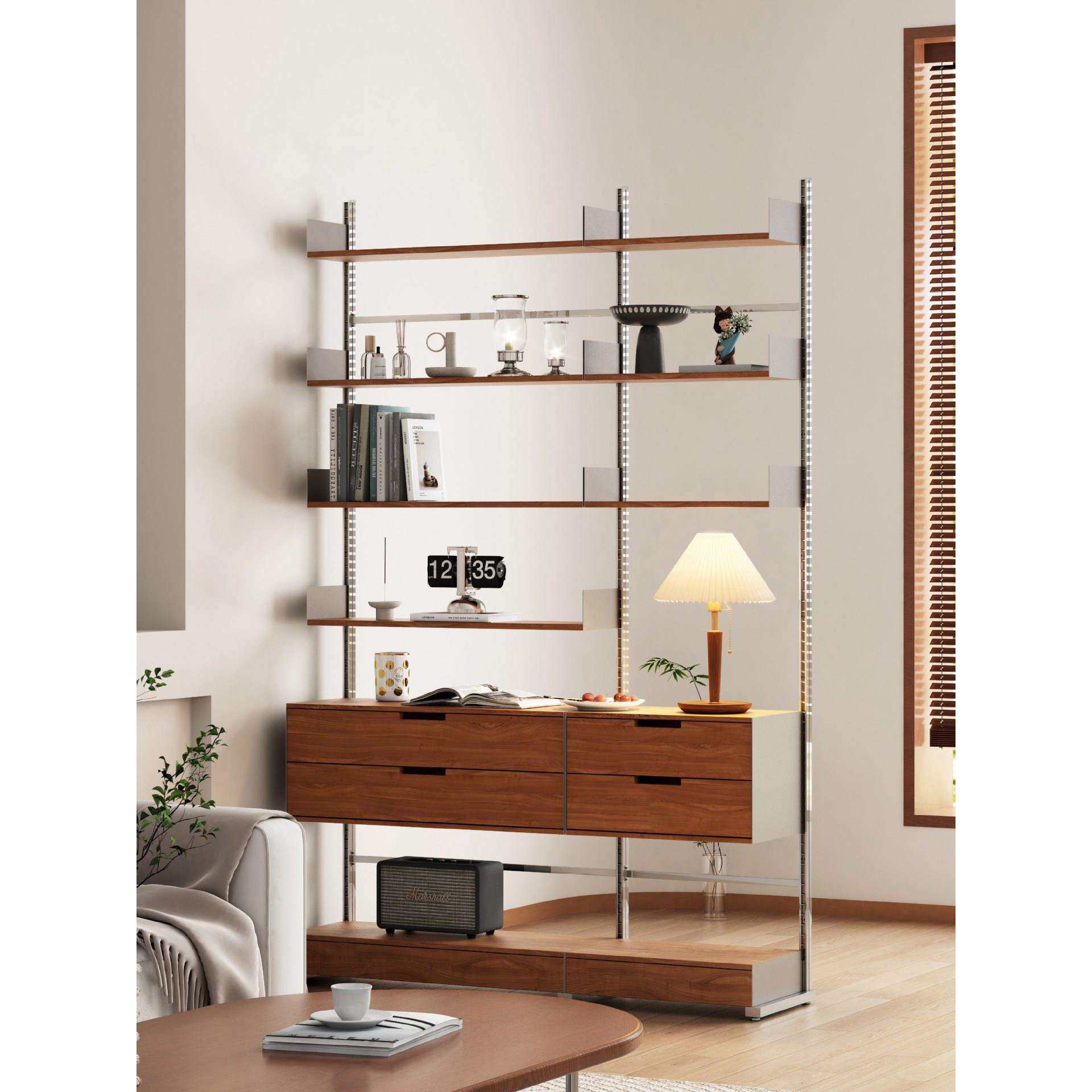 中古简约多层置物架免打孔墙面收纳架客厅开放式隔断架落地陈列架,3C数码配件,USB灯,淘宝优惠券,粉丝福利购,淘宝优惠卷