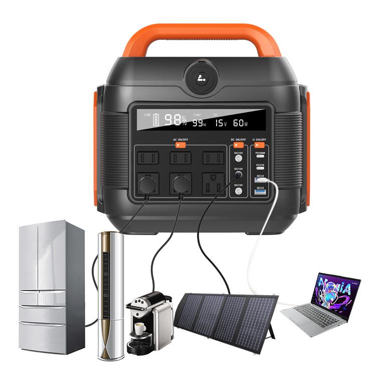 600W便携式户外移动应急储能电源太阳能发电机系统powerstation