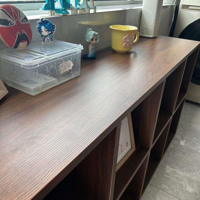 简易儿童书架落地置物架柜胡桃格子柜自木色由组合床边八格柜新品