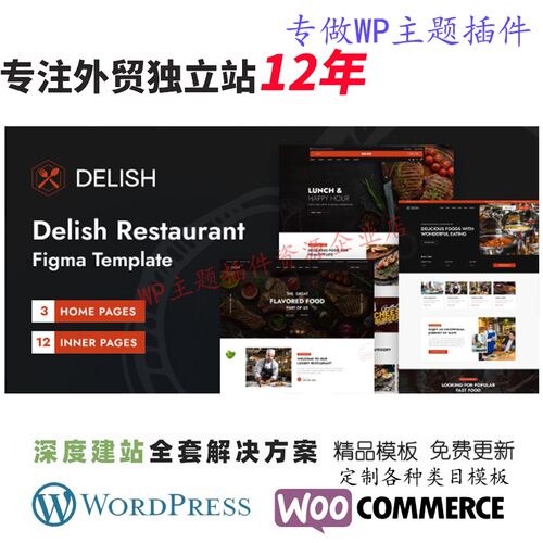 Delish–餐厅和咖啡厅WordPress主题啡馆和兽医行业展示网站模板