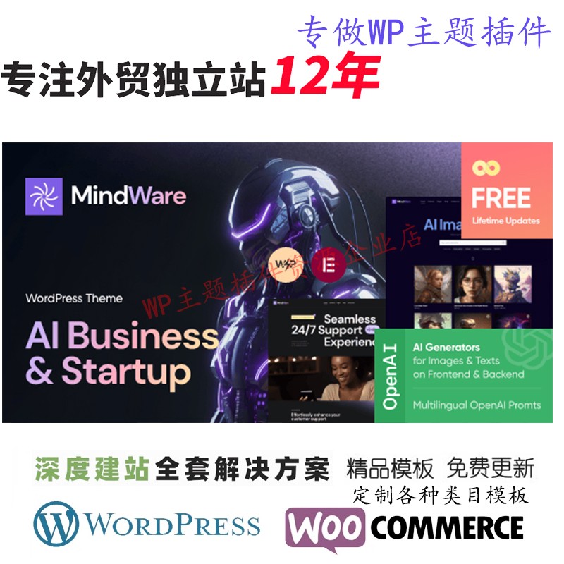 MindWare-AI 初创公司AI 应用和机器学习 WordPress 主题网站模板
