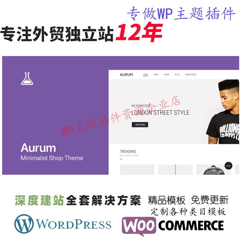 Aurum-WordPress主题 WooCommerce购物服装鞋子网站模板