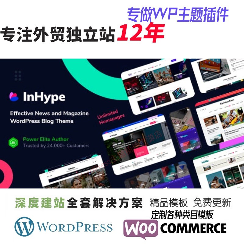 InHype - 博客和杂志WordPress主题 个人展示新闻博客网站WP模板