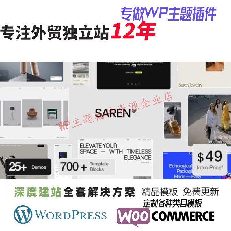 Saren -WordPress 主题外贸跨境B2C家具服装首饰鞋子手表网站模板
