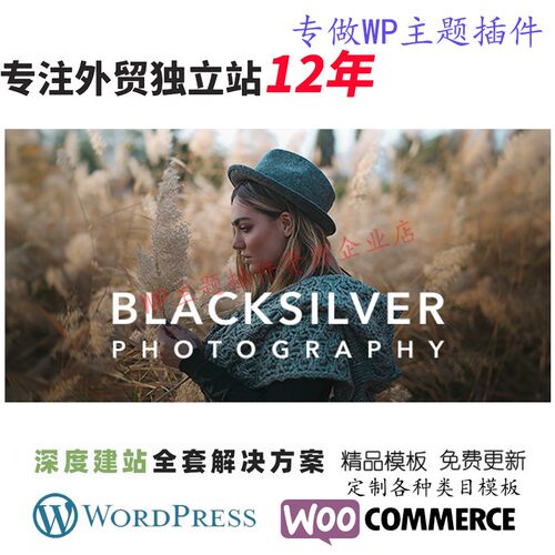 Blacksilver-WordPress 摄影主题幻灯片作品集活动博客网站模板