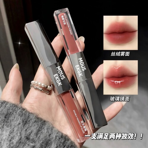 双头唇釉哑光口红唇泥不易沾唇油
