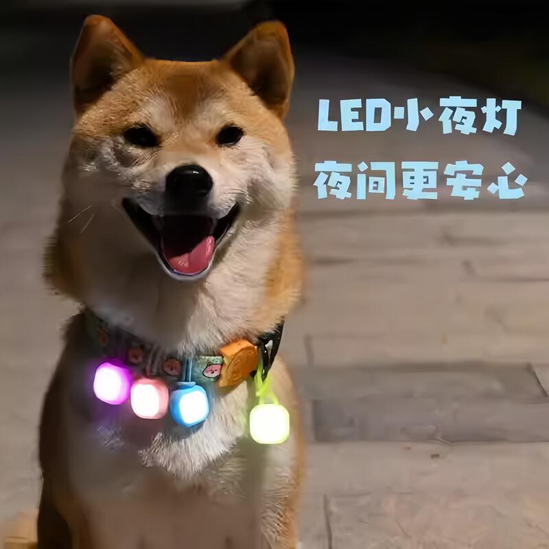 狗狗夜间出行防走失遛狗神器发光吊坠闪光挂坠宠物配饰吊牌夜光灯