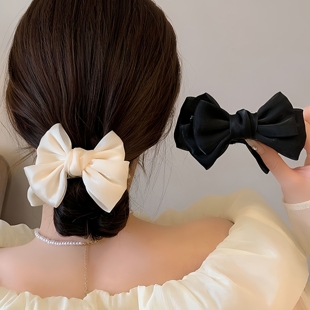 丸子头抓夹女公主风蝴蝶结发夹网红2025新款气质后脑勺抓发夹头饰