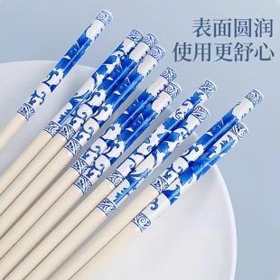 聚餐户外环保方便酒店家用 青花瓷一次性高档筷子加长加粗独立包装