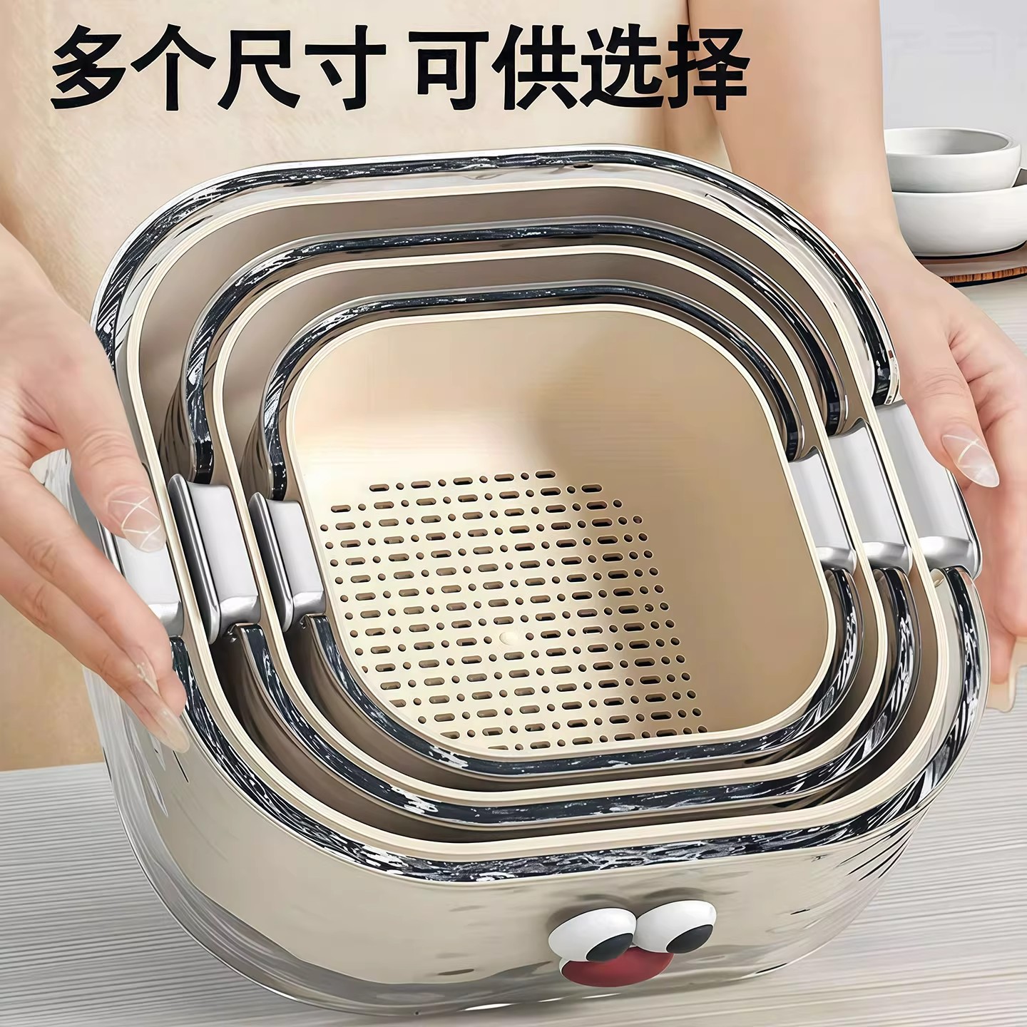 双层洗菜盆沥水篮二合一加厚