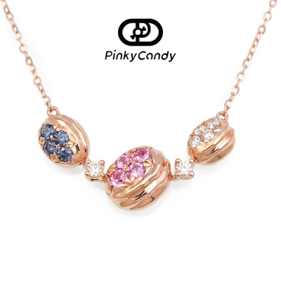 macarons马卡龙项链 | 18K金·天然钻石·缤纷彩宝 | PINKYCANDY