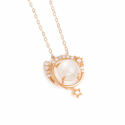 柔光星图·18K金项链天然钻石白月光石轻奢百搭精致星座高定礼物