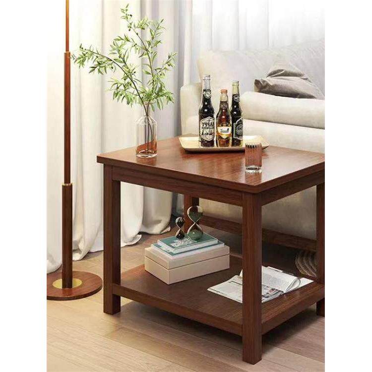 北欧多功能沙发边几中式简约方几家用客厅边柜实木腿阳台简易方桌