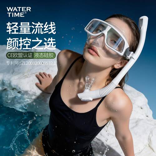WaterTime浮潜三宝 干拭防雾潜水面镜水下潜水镜防呛水呼吸管套装