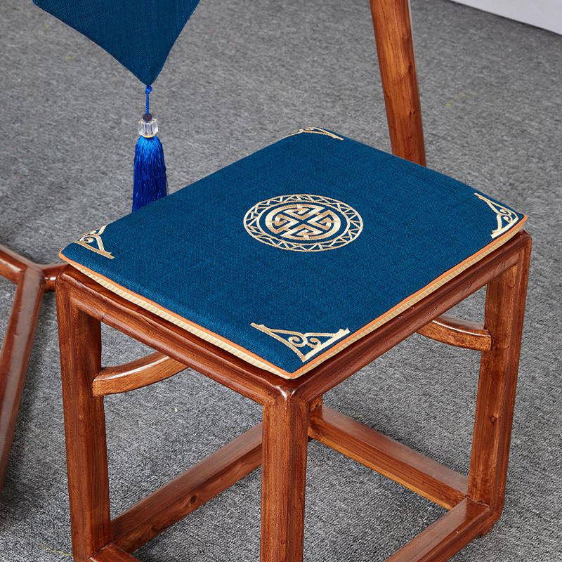 红木沙发椅子坐垫定制中式实木棉麻垫子方凳垫屁股垫餐椅圈茶椅垫