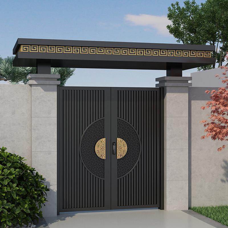 铝合金门别墅大门对开双门进户门农村自建房大门庭院门自动门