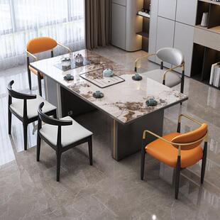 岩板茶桌椅组合办公泡茶具一整套轻奢高端2025新款茶台烧水壶一体