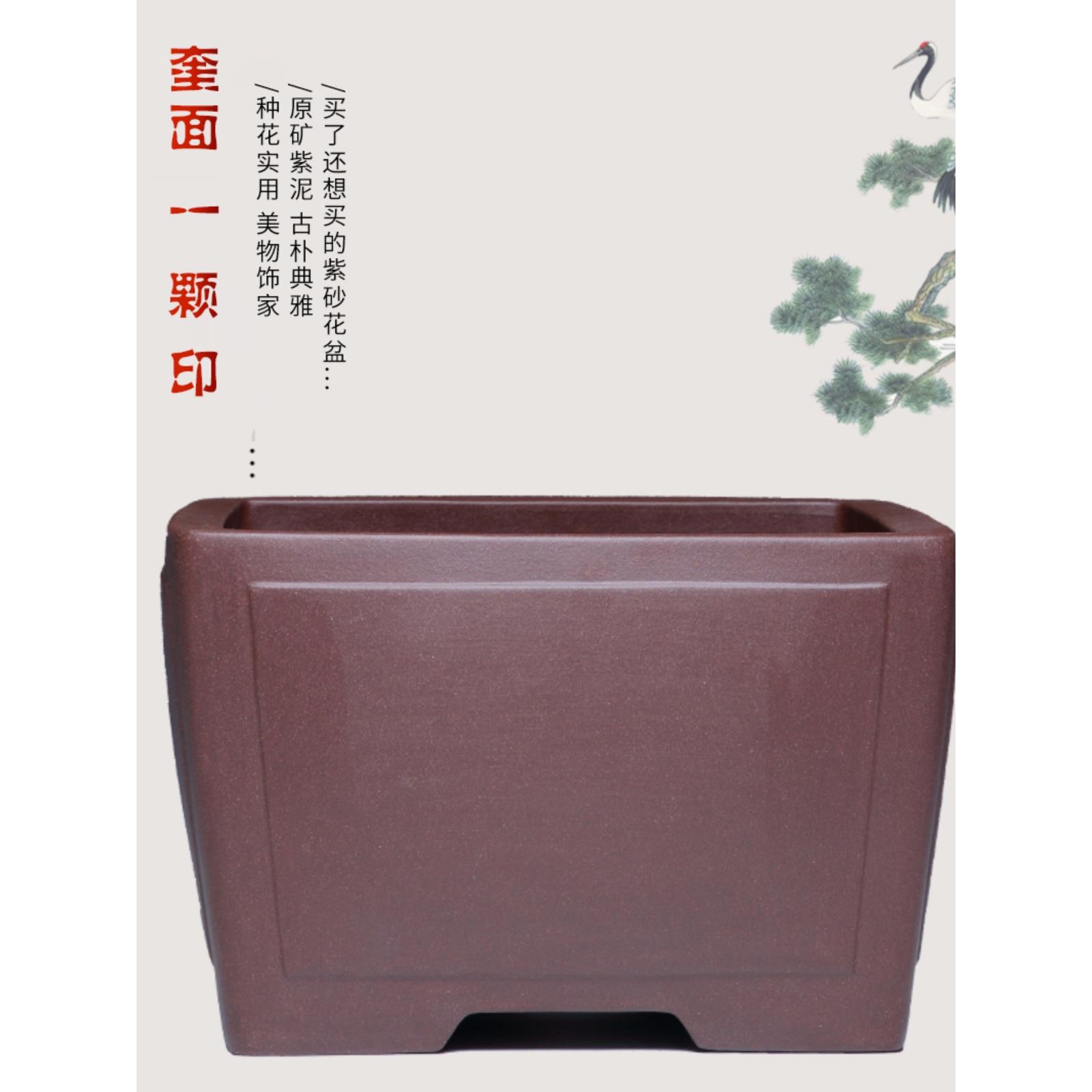 宜兴紫砂紫砂花盆陶瓷特价客厅一颗印多肉盆景盆四方简约创意吊篮